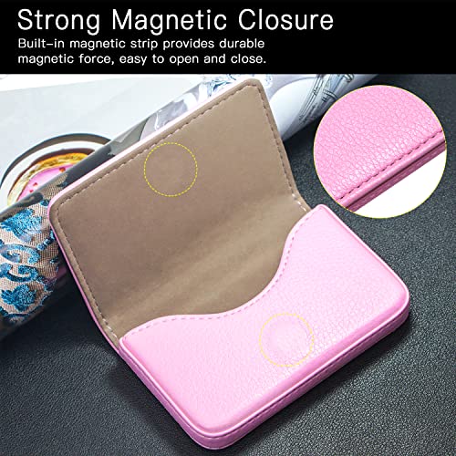 Padike Business Name Card Holder Luxury PU Leather,Business Name Card Holder Wallet Credit card ID Case/Holder For Men & Women - Keep Your Business Cards Organized(Black) - Image 4