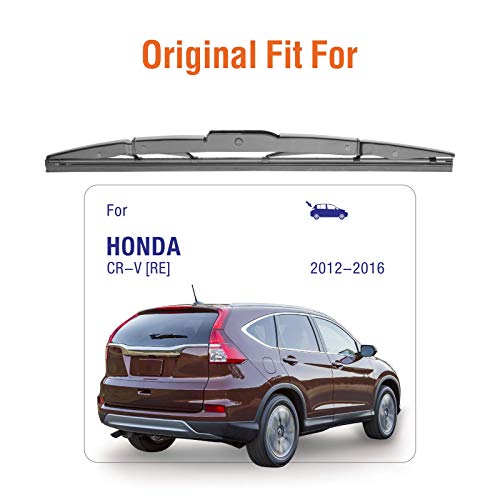 WOWIPER Genuine Rear Wiper Blades for Honda CRV 2012 2013 2014 2015 2016, 13"+13" (2 Pack) OEM 76730-T0A-003, Compatible for U/J-Hook - Image 2