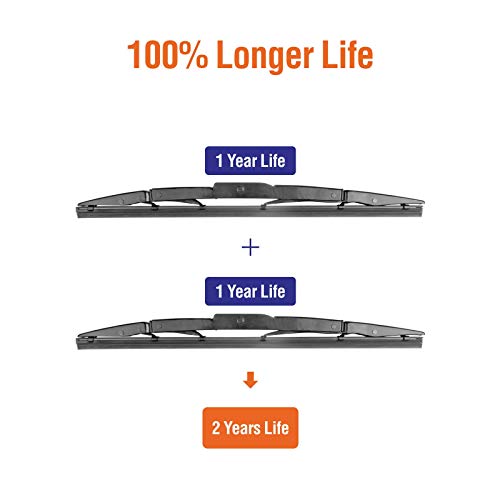 WOWIPER Genuine Rear Wiper Blades for Honda CRV 2012 2013 2014 2015 2016, 13"+13" (2 Pack) OEM 76730-T0A-003, Compatible for U/J-Hook - Image 5