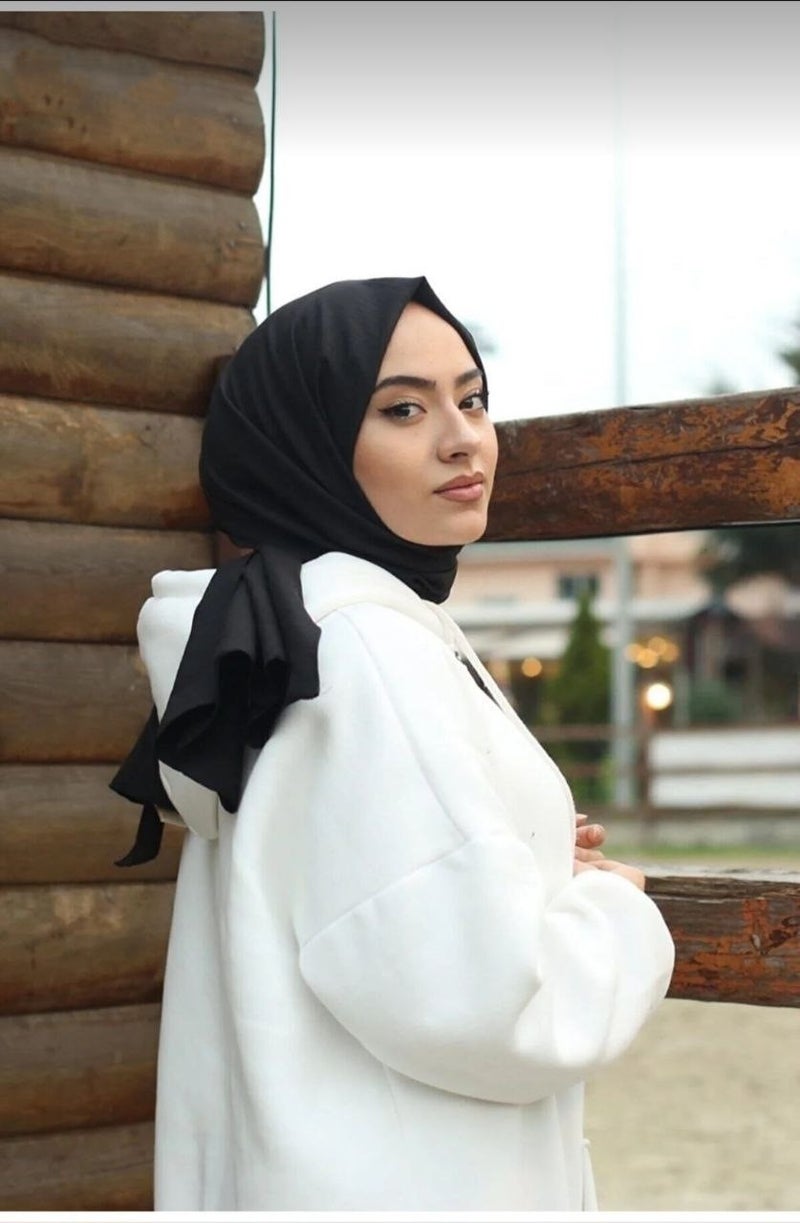 Nil Butik شال جاز من القطن الأسود  - Image 2