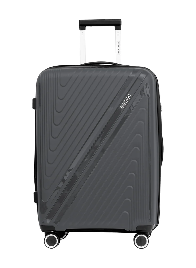 PARAJOHN PP Material 3-Piece Hardsided Luggage Set | 4-Wheel Spinner Trolley | Small (10kg), Medium (20kg), Large (30kg] Grey