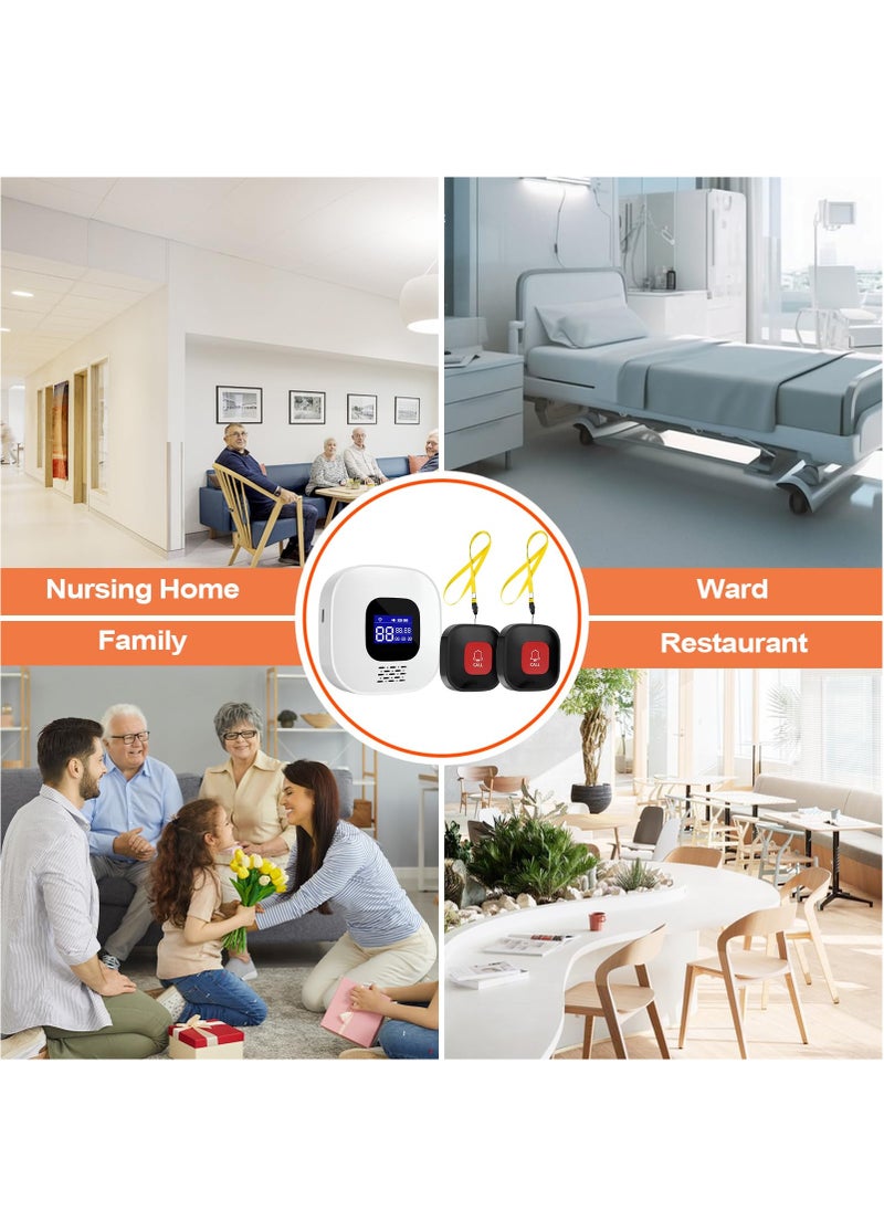 XiuWoo - Wireless Caregiver Pager with Smart Call System Call Buttons for Elderly Monitoring, Life Alert System for Seniors, 4 SOS Panic Button 1 Receiver - Image 1