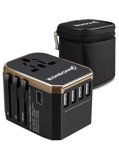EDISONIK Universal Travel Adapter - International Power Adapter 4 USB Ports Fast Charging  - Image 1