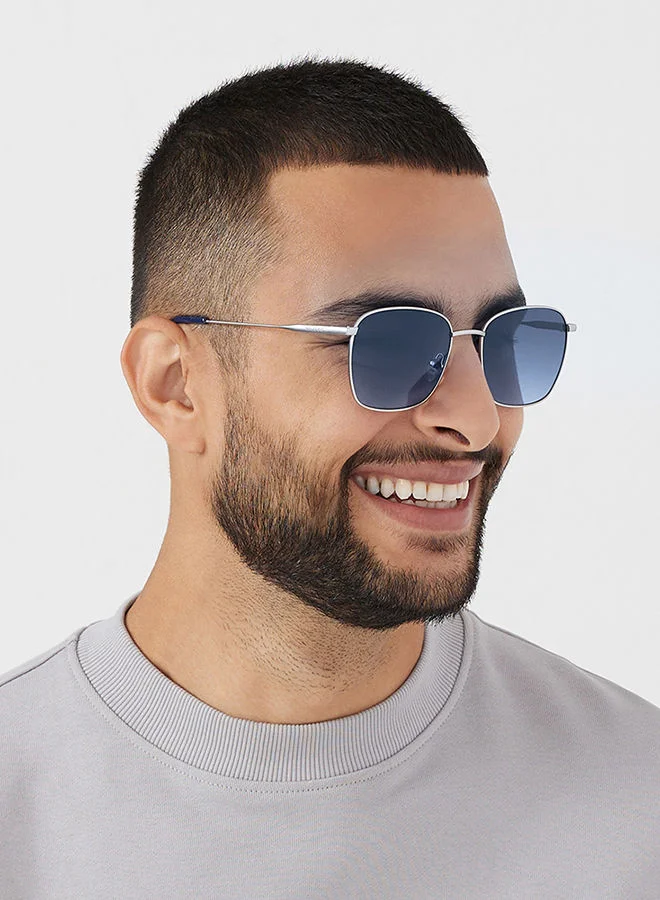 30Sundays 30Sundays RUST,Men Sunglasses, Square Sunglasses, UV Protection: UV400 (Silver,Blue)