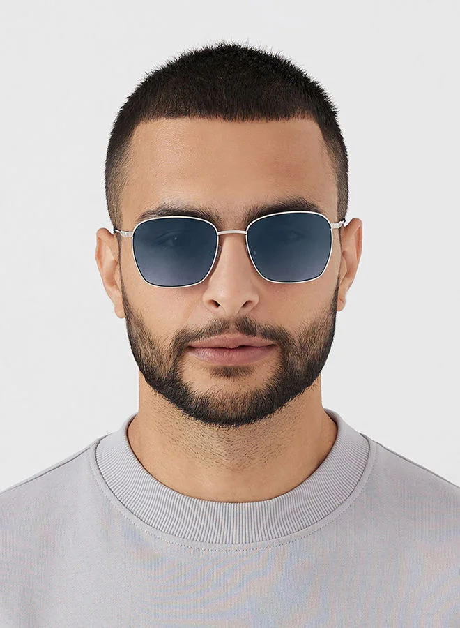 30Sundays 30Sundays RUST,Men Sunglasses, Square Sunglasses, UV Protection: UV400 (Silver,Blue)