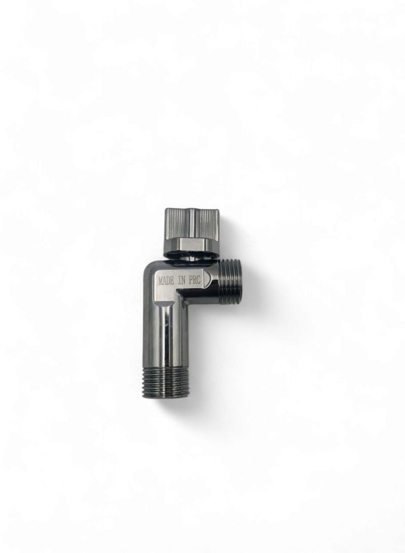 Chrome L-shaped valve provides a tight seal that prevents water leakage and maintains system integrity.  - Image 1