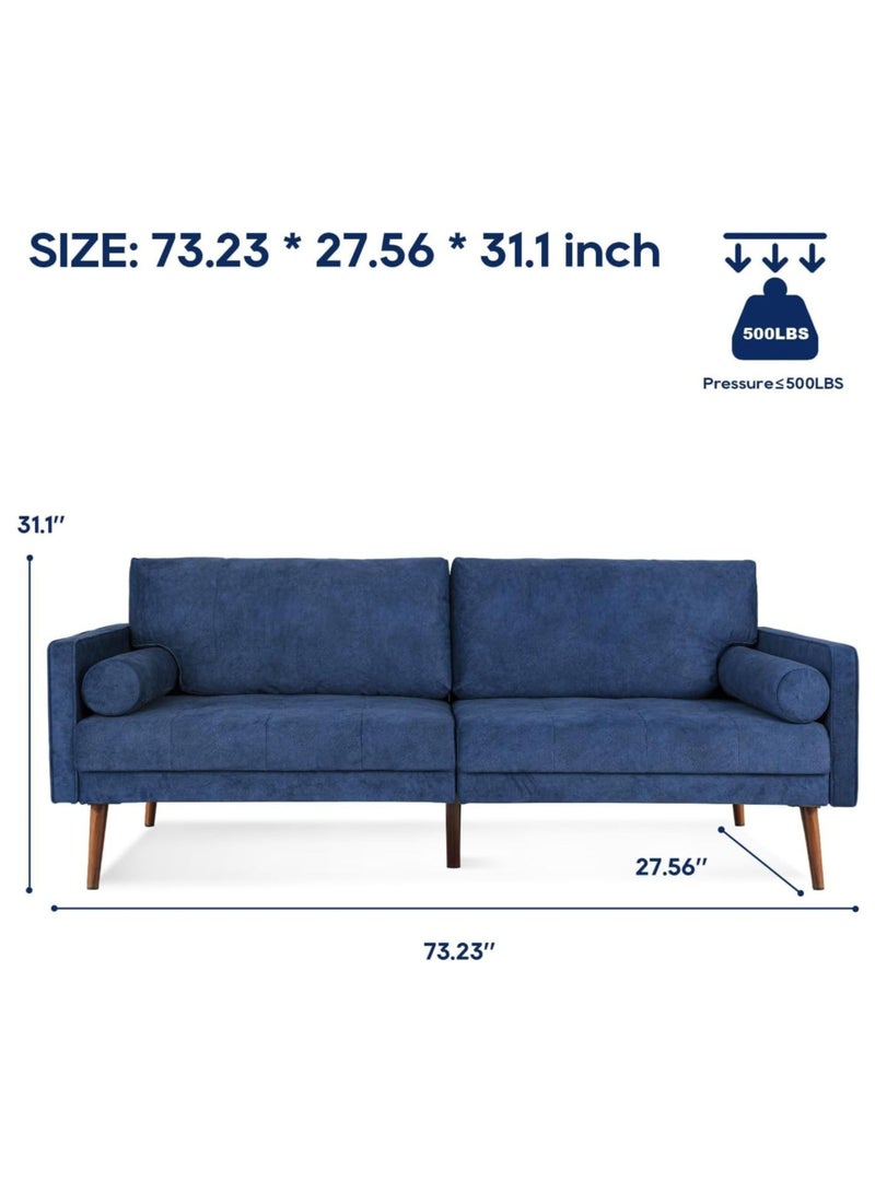 Karnak Brooklyn Velvet 2-Seater Sofa Set Modern Design Sofa For Living Room Color (Dark Blue) - Image 2