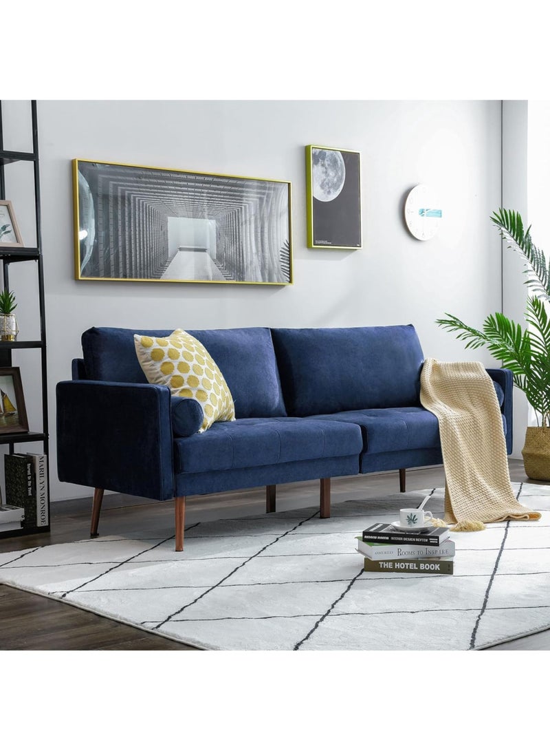 Karnak Brooklyn Velvet 2-Seater Sofa Set Modern Design Sofa For Living Room Color (Dark Blue) - Image 3