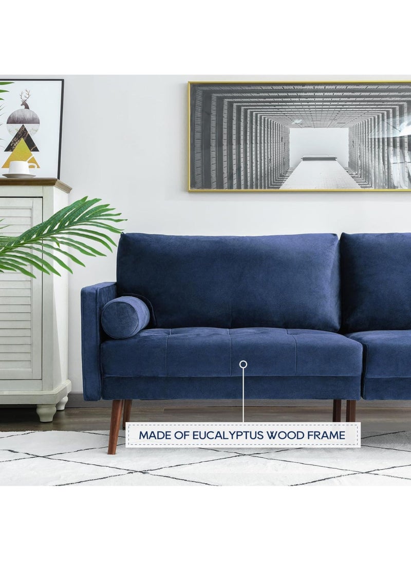 Karnak Brooklyn Velvet 2-Seater Sofa Set Modern Design Sofa For Living Room Color (Dark Blue) - Image 4