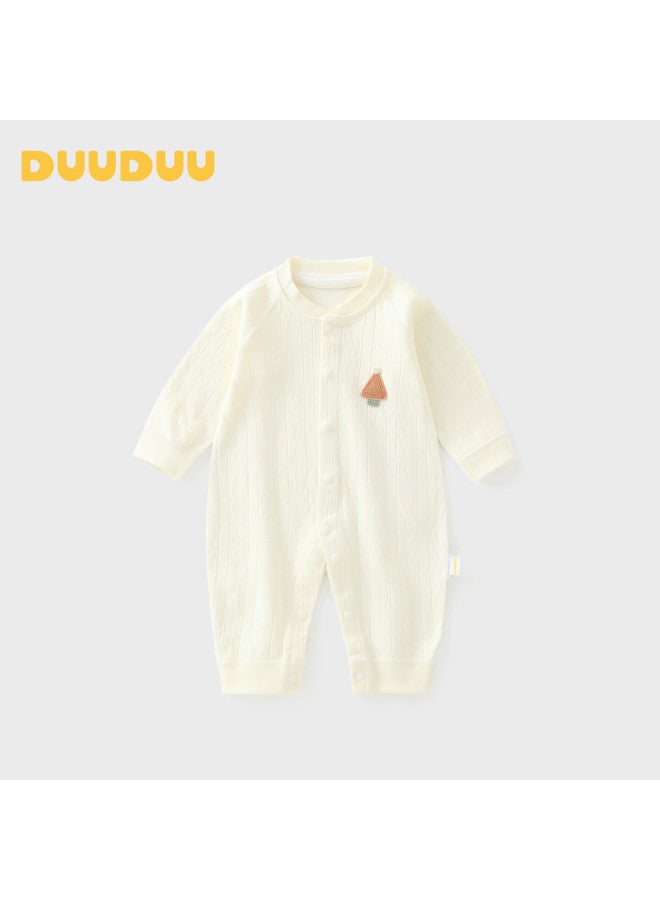 Duuduu Newborn Baby Clothes Spring And Autumn Cotton Bodysuit Skin-friendly Infant Outwear Romper Gray 59cm - Image 4