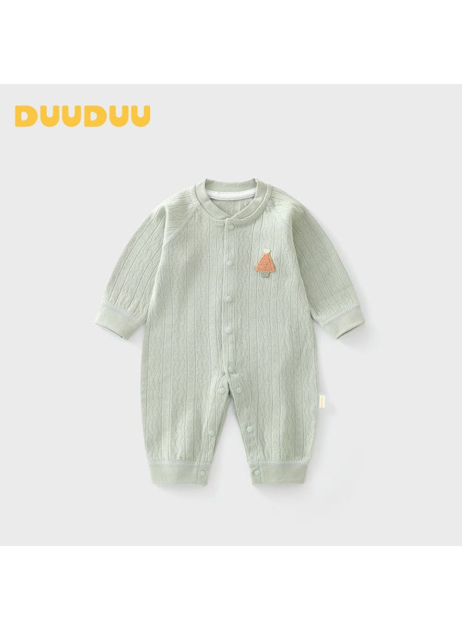 Duuduu Newborn Baby Clothes Spring And Autumn Cotton Bodysuit Skin-friendly Infant Outwear Romper Gray 59cm - Image 3