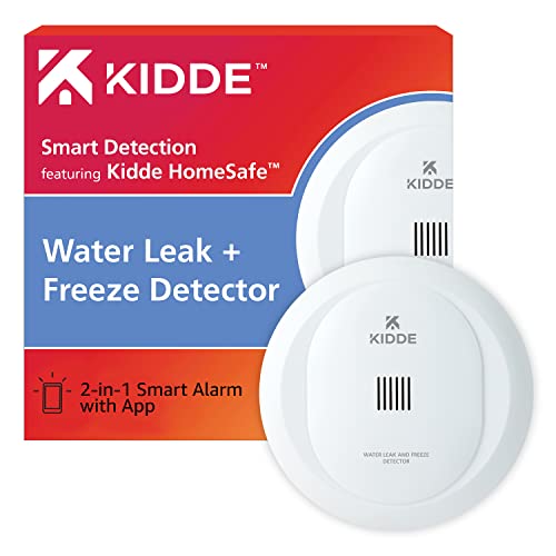Kidde WiFi Water Leak Detector & Freeze Alarm, Alexa Device, Smart Leak Detector for Homes with App Alerts,White - Image 1