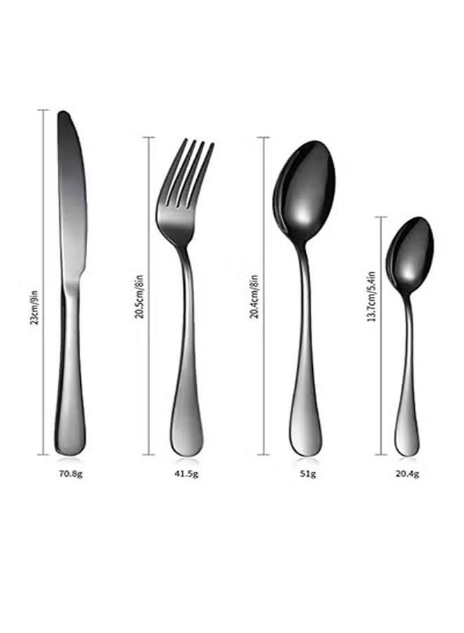 KLNAMAEAAN 24 Piece Stainless Steel Cutlery Set with Sleek Mirror Finish Includes Knives Forks Spoons and Teaspoons for Dinner and Gift Use - Image 4