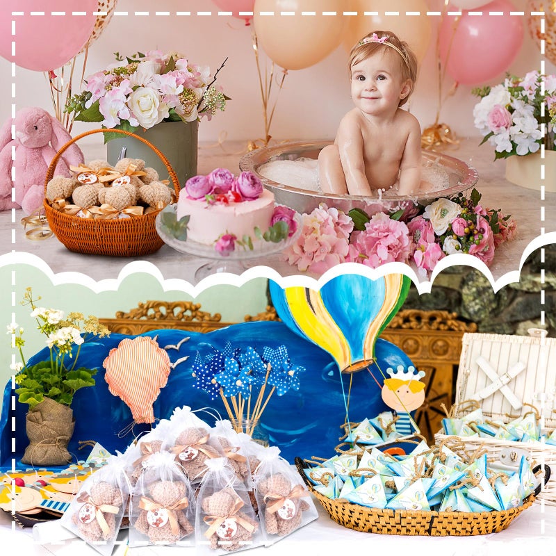 Mindsoft 24 Sets Baby Shower Favor Set with Coral Fleece Bear Towel Organza Bags and Cards Soft Hand Bath Towel for Gift Baby Shower Christening Baptism Party Favor - Image 5