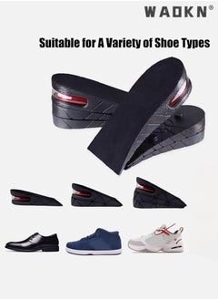WAOKN 2 Pairs Height Increase Insole 3-Layer Air Cushion Heel Insert Lift Shoes Insole Breathable Adjustable Lifts Increased for Men and Women Half Elevator Insole (Half Pad)  - Image 2