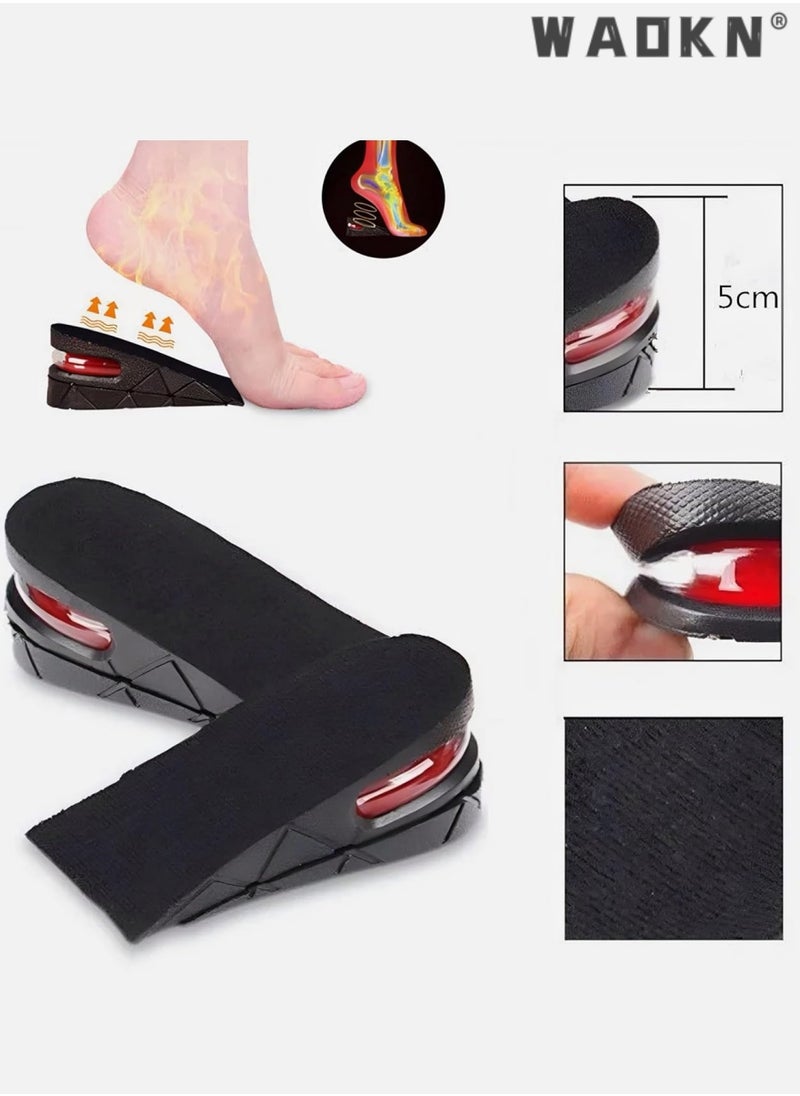 WAOKN - 2 Pairs Height Increase Insole 3-Layer Air Cushion Heel Insert Lift Shoes Insole Breathable Adjustable Lifts Increased for Men and Women Half Elevator Insole (Half Pad) - Image 1