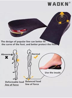 WAOKN 2 Pairs Height Increase Insole 3-Layer Air Cushion Heel Insert Lift Shoes Insole Breathable Adjustable Lifts Increased for Men and Women Half Elevator Insole (Half Pad)  - Image 4