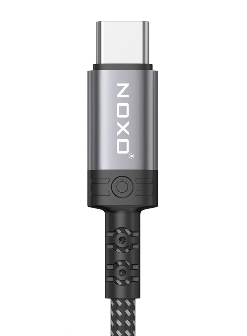 NOXO N-3 3.5mm AUX to USB-C Cable – Digital Audio Cable for Android, Car Stereos & Headphones (Gold-Plated, Braided) - Grey - Image 2