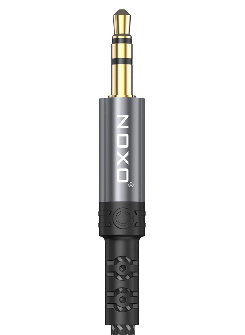 NOXO N-3 3.5mm AUX to USB-C Cable – Digital Audio Cable for Android, Car Stereos & Headphones (Gold-Plated, Braided) - Grey - Image 3