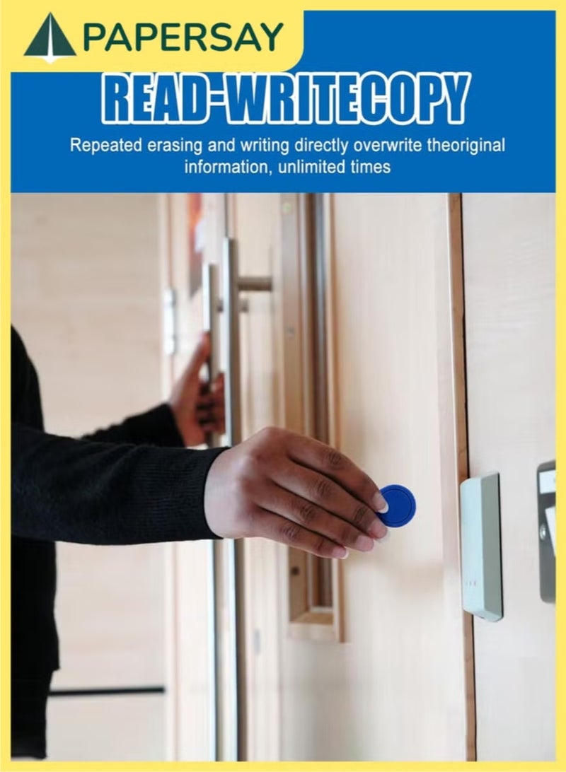  طائرة ورقية 50 قطعة علامة RFID قابلة للكتابة وإعادة الكتابة T5577 بتردد 125 كيلو هرتز، بطاقة تعريف قريبة قابلة للكتابة بتردد 125 كيلو هرتز برمز مفاتيح، قابلة لإعادة الكتابة لكاتبي RFID (أزرق) - Image 4