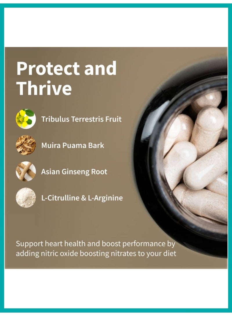 SNAP SUPPLEMENTS Nitric Oxide Booster Supplement – Amino Acids & Botanical Blend – Supports Energy, Endurance & Heart Health – 60 Capsules - Image 4