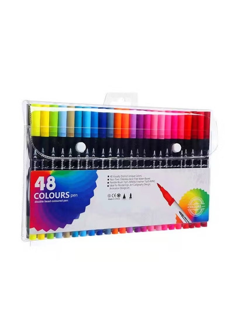Huitich 48 Colors Black Body Watercolor Pen Set - Image 1