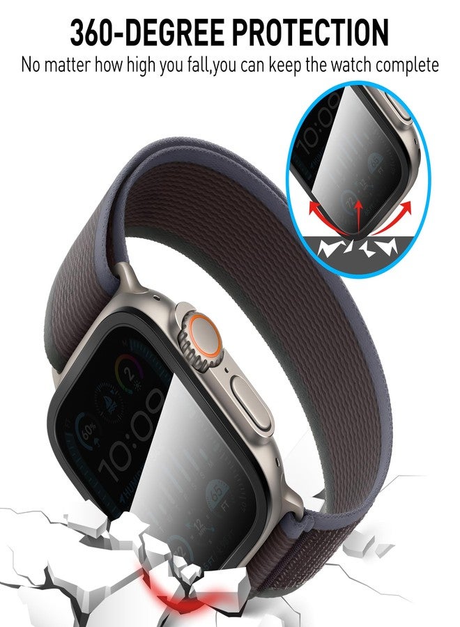 Suoman 2-Pack for Apple Watch Ultra 3/2/1 49mm Privacy Screen Protector, [Anti-peeping] Tempered Glass Ultra-Thin Full Coverage protective film -Black+Black - Image 5