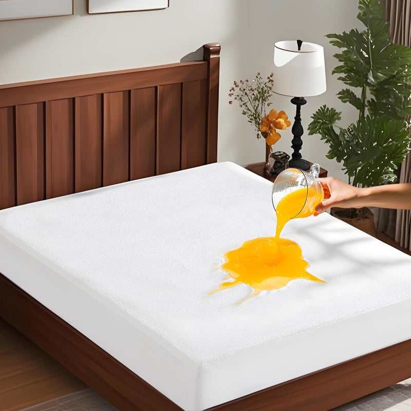 ClevaHome Twin Size 100% Waterproof Mattress Protector, Deep Pockets Fits up to 18 Inches, Soft Breathable Noiseless Terry Cover, Machine Washable - Image 1