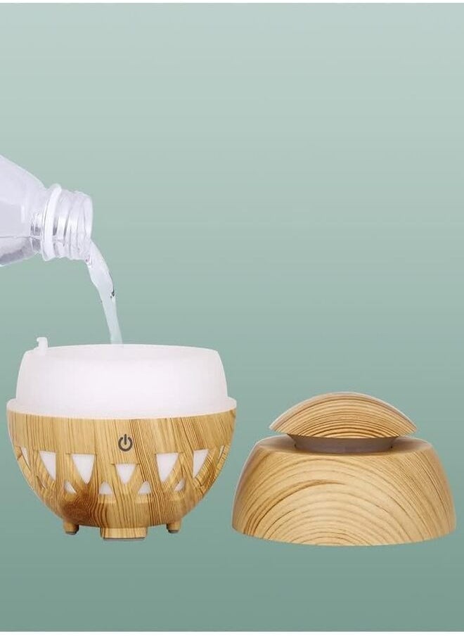 Generic Ultrasonic Aroma Humidifier, Small Triangle Design with 7 Colors - 7 Color Light - Dark Wood  - Image 5