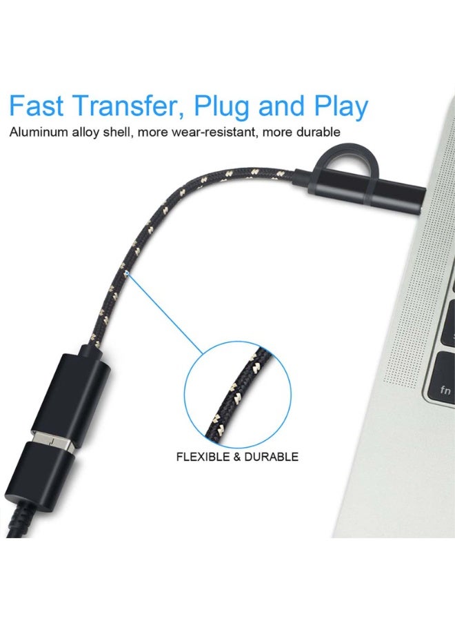 هيدفانا 2 قطعة محول USB C إلى A 3.0 كابل USB OTG صغير 2 في 1 ذكر أنثى محول مضفر 2 في 1 - Image 5