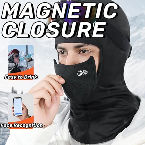 Brinaoki Magnemask Balaclava Face Mask with Magnetic Seams Windproof Winter Fleece Mask Face Cover for Skiing Hiking Cycling - Image 3