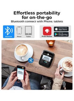 phomemo M110 Label Printer Portable Bluetooth Thermal Mini Label Maker Printer Apply to Labeling Compatible with Android & iOS System With 1 40×30mm Label White  - Image 4