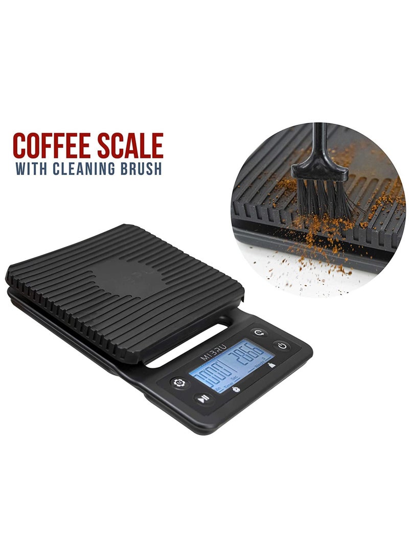 MIBRU Electronic digital kitchen scale for specialty coffee with coffee cleaning brush  - Image 2