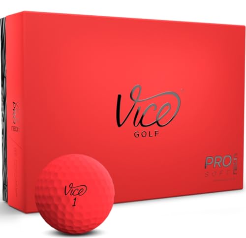 Vice Golf Vice Pro Soft Golf Balls, Red (One Dozen) - Image 1