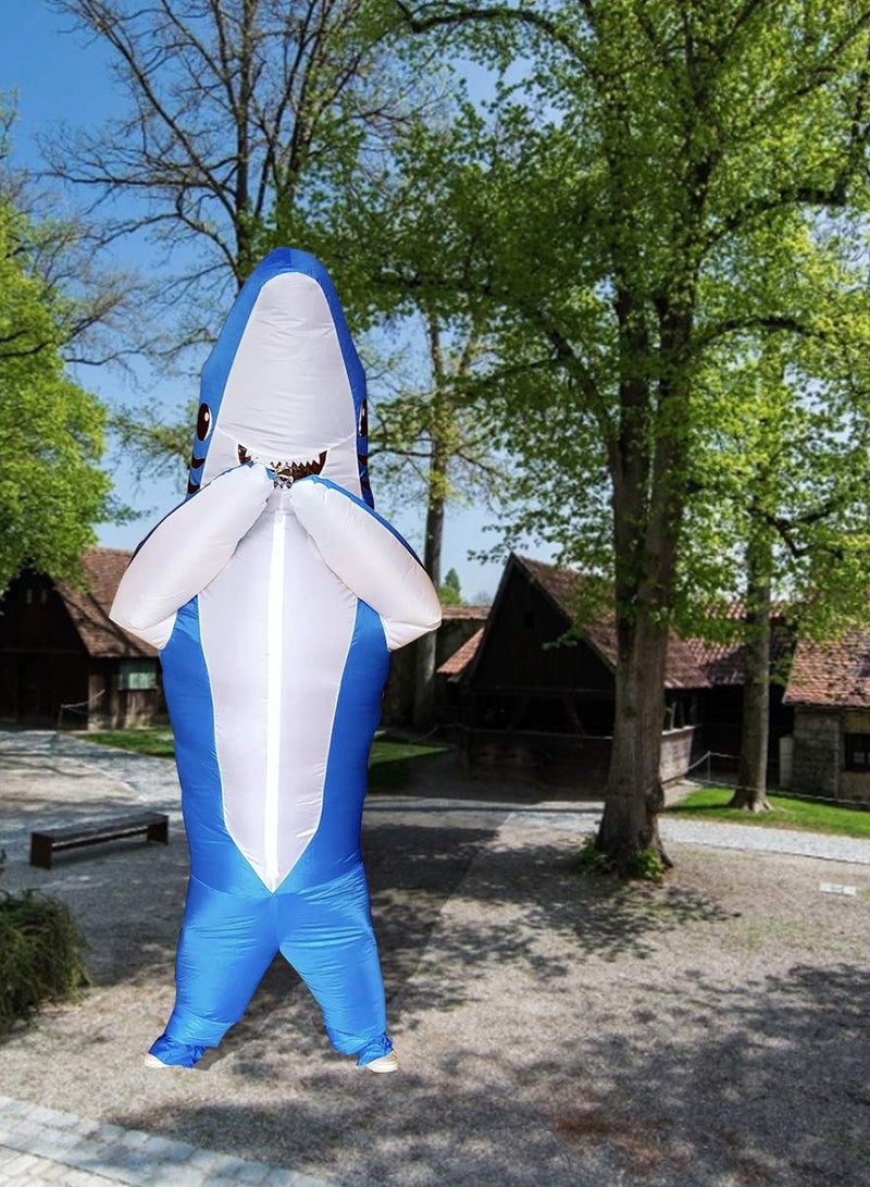 general Inflatable Sharks Costume Adult Fancy Sharks Suit Blow up Full Body Sharks Costume for Festivals Cosplay Party Suitable for Height 150cm/59.05in -190cm/74.8in - Image 2