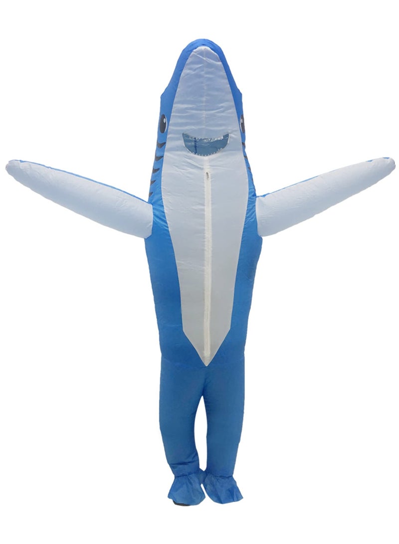 general Inflatable Sharks Costume Adult Fancy Sharks Suit Blow up Full Body Sharks Costume for Festivals Cosplay Party Suitable for Height 150cm/59.05in -190cm/74.8in - Image 4