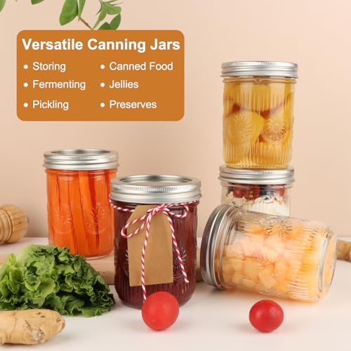 DADILL Wide Mouth Mason Jars 16 oz with Lids, 6 Pack Canning Jars with Airtight Lids and Bands, Glass Pint Jars for Pickling, Meal Prep, Preserving, Overnight Oats, Jam, Wedding Favors & Decor - Image 5