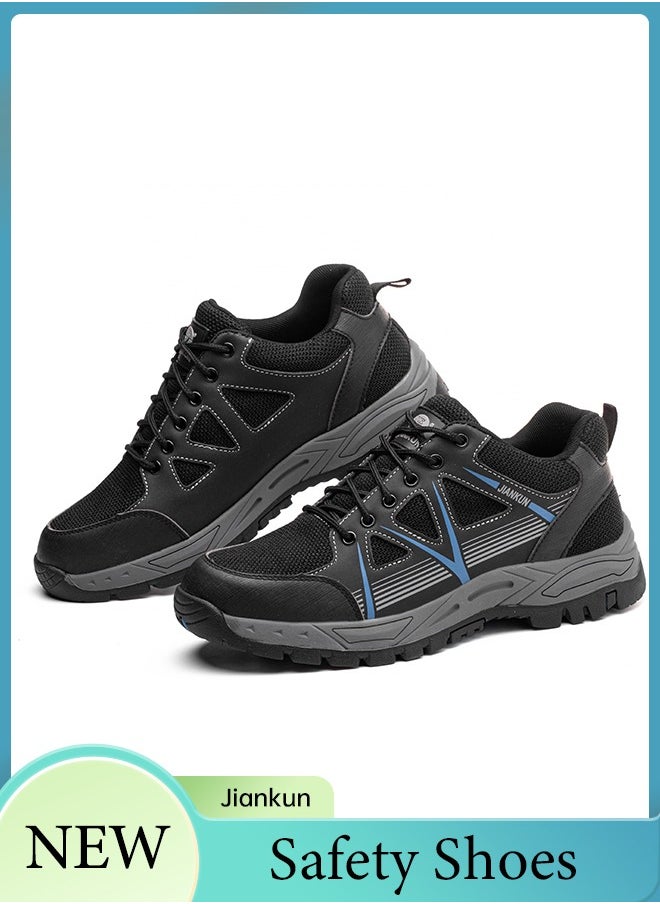JIANKUN Steel Toe Shoes for Men Lightweight Safety Shoes Comfortable Puncture Proof Slip On Indestructible Work Shoes.  - Image 1