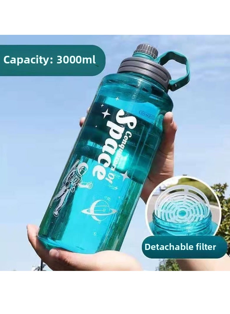 Generic Outdoor Multifunctional Large Capacity Water Bottle Sports Water Bottle with Filter Green 3000ML  - Image 1