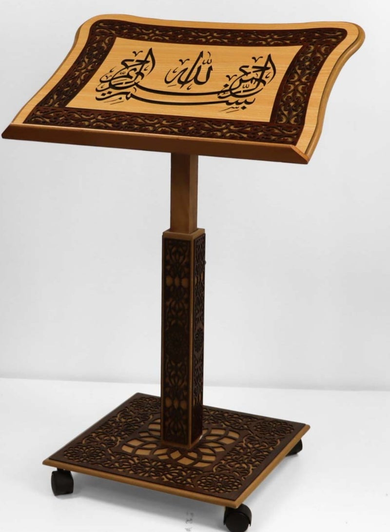 ريبنيو حامل قران خشبي فاخر قابل   لتعديل الارتفاع تصميم أنيق مع إمكانية تعديل الارتفاع والحركة - Image 1