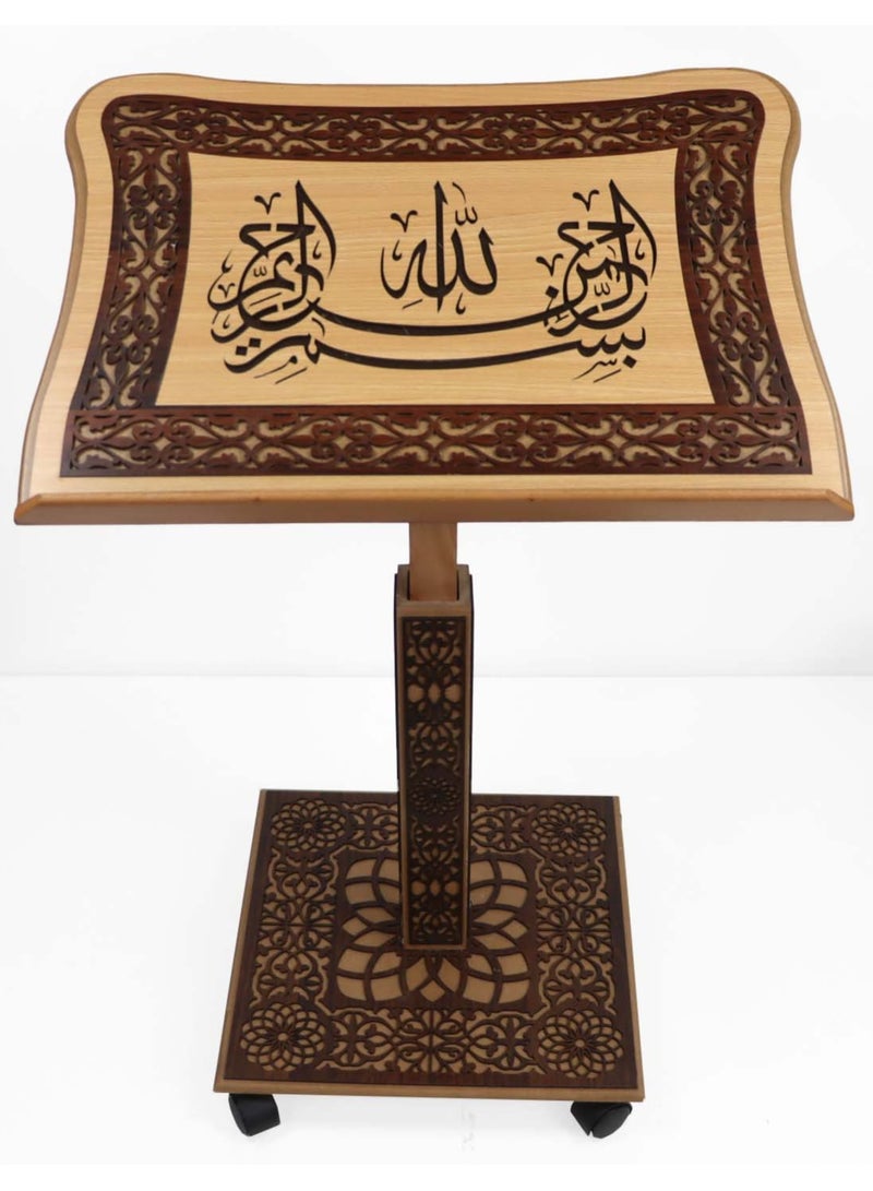 ريبنيو حامل قران خشبي فاخر قابل   لتعديل الارتفاع تصميم أنيق مع إمكانية تعديل الارتفاع والحركة - Image 2