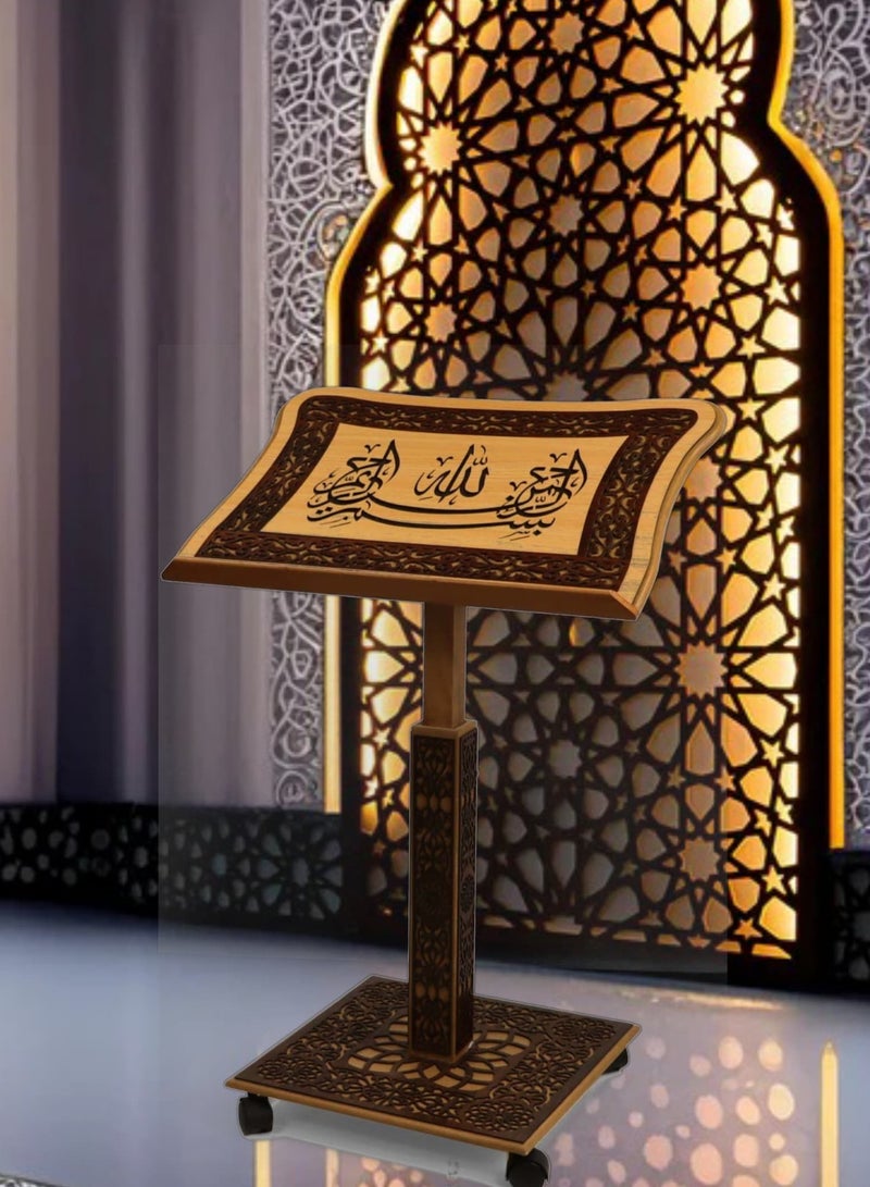 ريبنيو حامل قران خشبي فاخر قابل   لتعديل الارتفاع تصميم أنيق مع إمكانية تعديل الارتفاع والحركة - Image 3