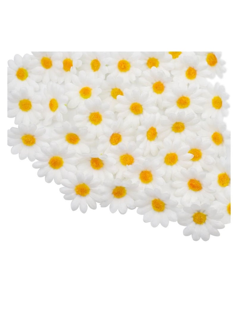 SYOSI Artificial Daisy, 100 PCS Silk Daisy Heads, Fake Fabric Gerbera, 1.5inch Floral Head, Artificial Gerber Daisy, for Wedding Decoration Home Decoration, DIY Eggs, Beach Bonnet Craft, White  - Image 3