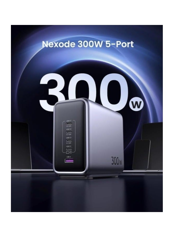 ريبنيو 300 واط [Nexode GaN] شاحن USB C 5 منافذ شاحن كمبيوتر محمول مع كابل USB C 240 واط لأجهزة الكمبيوتر المحمولة والأجهزة اللوحية والهواتف الذكية وما إلى ذلك - Image 3