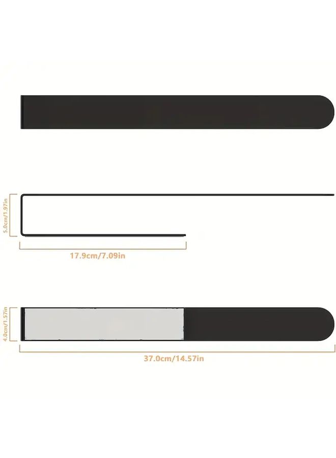 Heavy Duty Stainless Steel Bathroom Towel Rack Black No Drill Self Adhesive Mounting Space Saving Rust Resistant Towel Bar for Bathroom Kitchen Toilet Modern Minimalist Design Easy Installation for Renters Homeowners Kitchen Storage Wall Mounted Holder Apartment Living - Image 3