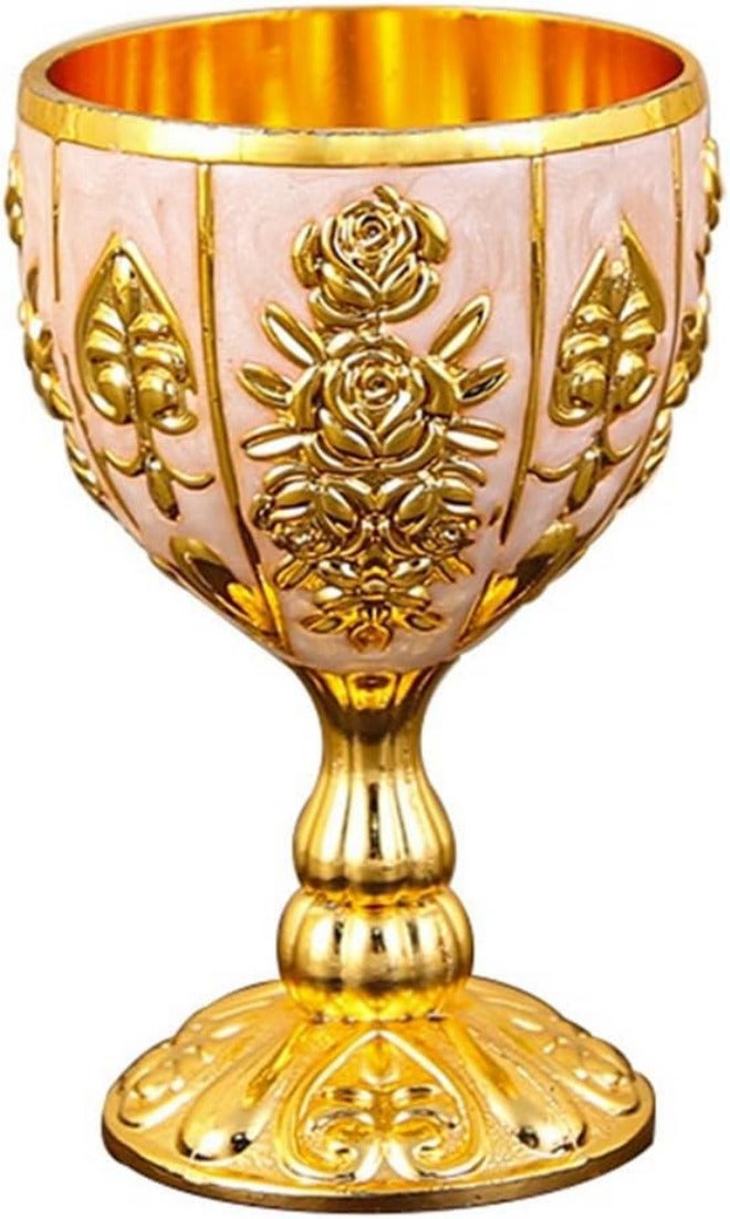 Vintage Metal Wine Cup 30ml Copper Alloy Retro Style Goblet for Champagne or Whiskey Lovers, Gold and Silver Options(G) Gulf climate upgraded quality - Image 1