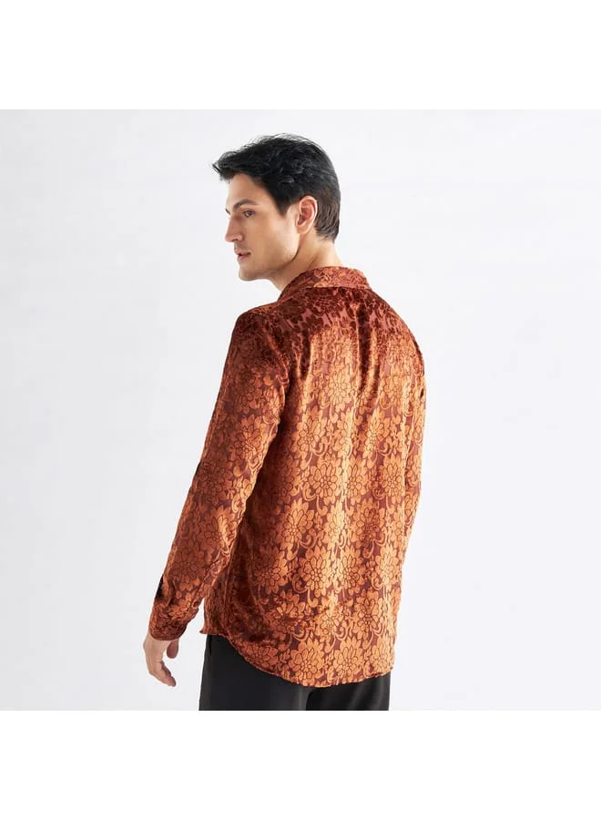 Splash FAV Floral Burnout Velour Shirt