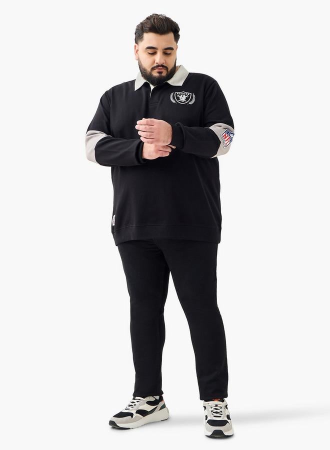 Maxim Men Regular Fit Las Vegas Raiders Print Polo Sweatshirt - Image 2