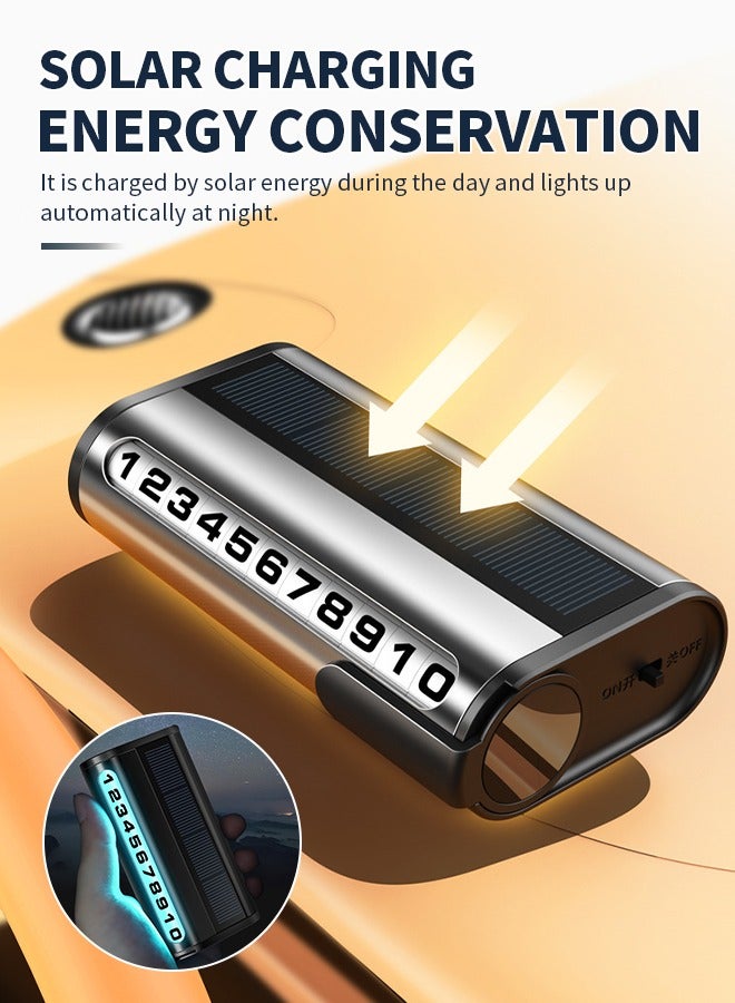 Car Parking Card Number, Digital Roller Design, Solar Charging, Automatic Light at Night, Use Traceless Adhesive - Image 3
