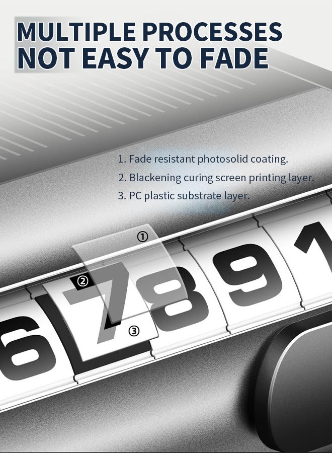 Car Parking Card Number, Digital Roller Design, Solar Charging, Automatic Light at Night, Use Traceless Adhesive - Image 4